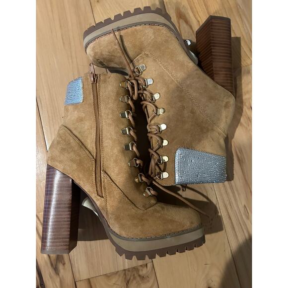 Madden Girl Train High Heel Boot Tan Size 8.5 Steve Madden - Picture 6 of 6